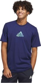 Adidas Power Logo Short Sleeve T-shirt Sininen S Mies