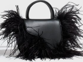 ATP ATELIER Käsilaukut – Black – Montalcino Leather/Feathers Mini Handbag – Laukut – Handbags