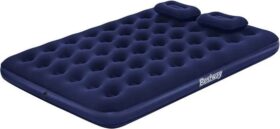 Bestway 67374 Queen Easy Inflate Flocked Airbed 203x152x22 Cm Kaksi Hengen Ilmapatja Sisäänrakennetulla Pumpulla