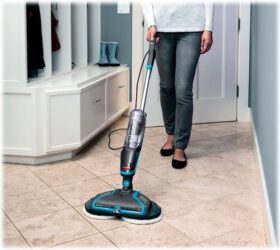 Bissell SpinWave Sähkömoppi Pussiton Sininen Titaani 083 L Märkä Aqua-suodatus