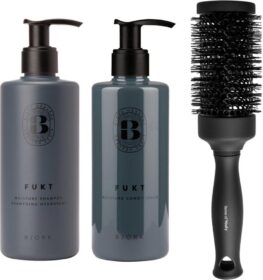 Björk FUKT Set Shampoo 300ml Conditioner 250ml & Blowout Brush – 550 ml