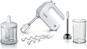 Bosch Bosch Styline MFQ4080 sähkövatkain ja sauvasekoitinsetti Valkoinen-hopea