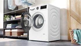 Bosch-pesukone WGG244ZTSN energialuokka A etupaneelista ohjattava 9 kg 1400 RPM syvyys 63 cm näyttö LED höyrytoiminto valkoinen
