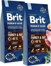Brit Premium By Nature Dog Light Turkey & Oat 2×15 kg