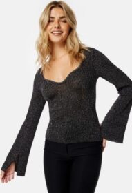 BUBBLEROOM Alime Sparkling Knitted Top Black / Silver XS