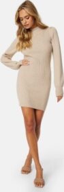 BUBBLEROOM Amra Puff Sleeve Dress Beige melange XL