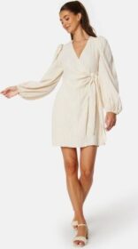 BUBBLEROOM Axelle Wrap Dress Cream XL