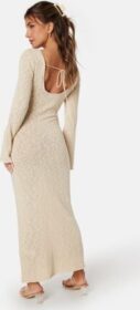BUBBLEROOM Ayra Fine Knitted Maxi Dress Light beige S