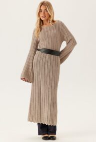 BUBBLEROOM Boat Neck Structure Knitted Dress