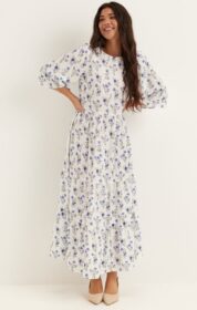 BUBBLEROOM Butterfly Sleeve Maxi Dress
