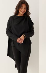 BUBBLEROOM Draped Cape Blouse