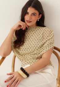 BUBBLEROOM Drapy Mesh Cape Top