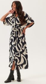 BUBBLEROOM Drawstring Viscose Shirt Dress