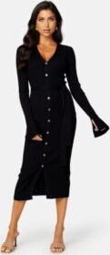 BUBBLEROOM Fine Knitted Cardigan Dress Black XS