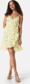 BUBBLEROOM Flounce Short Strap Dress Yellow/Patterned S