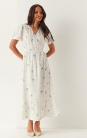 BUBBLEROOM Flounce Viscose Wrap Dress