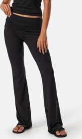 BUBBLEROOM Fold Over Flared Trousers Black S