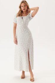 BUBBLEROOM Front Tie Long Viscose Dress