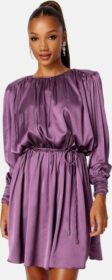 BUBBLEROOM Klara Satin Dress Dark purple 4XL