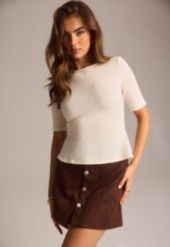 BUBBLEROOM Knitted Peplum Top