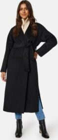BUBBLEROOM Leslie Belted Wool Coat Black XL