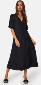 BUBBLEROOM Linen Blend Wrap Dress