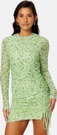 BUBBLEROOM Melandra mesh dress Green / Floral M