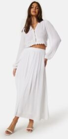 BUBBLEROOM Noele Viscose Crepe Maxi Skirt White XL