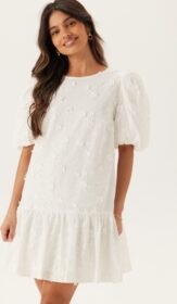 Bubbleroom Occasion 3D Embroidered Puff Sleeve dress