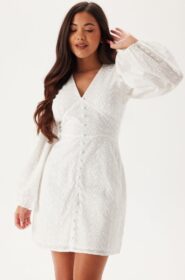 Bubbleroom Occasion Broderie Anglaise Balloon Sleeve Dress