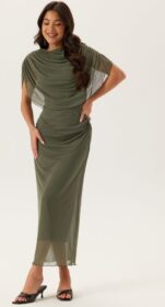BUBBLEROOM OCCASION Cape Mesh Ankle Dress