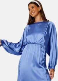 Bubbleroom Occasion Khrista Satin Dress Blue XL