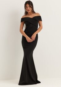 Bubbleroom Occasion Off Shoulder Pleat Maxi Dress