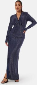 Bubbleroom Occasion Sparkling Ruched Slit Gown