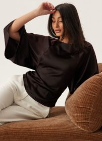 Bubbleroom Occasion Wide Sleeve Satin Blouse