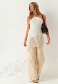 BUBBLEROOM One Shoulder Fringe Top