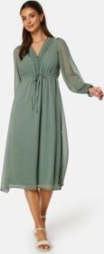 BUBBLEROOM Rita Dobby Dot Dress Dusty green XS