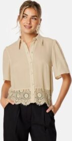 BUBBLEROOM Saraid Lace Shirt Cream XS