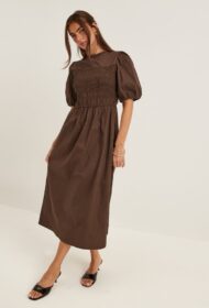 BUBBLEROOM Smock Short Sleeve Cotton Dress