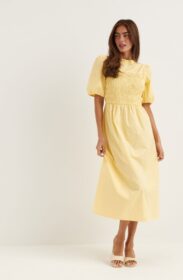 BUBBLEROOM Smock Short Sleeve Cotton Dress