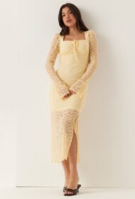 BUBBLEROOM Square Neck Lace Dress