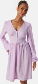 BUBBLEROOM Structure Button Short Dress Lilac L