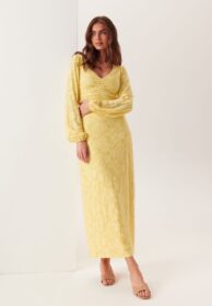 BUBBLEROOM Structure Floral Smock Maxi Dress
