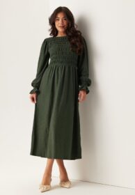 BUBBLEROOM Structure Long Sleeve Midi Dress