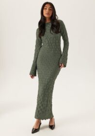 BUBBLEROOM Structure Long Sleeve Midi Dress