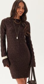 BUBBLEROOM Structure Long Sleeve Short Dress