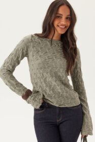 BUBBLEROOM Structure Long Sleeve Top