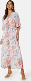 BUBBLEROOM Summer Luxe Frill Maxi Dress Pink / Floral XS