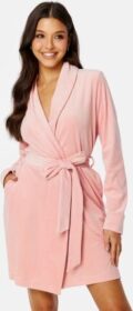 BUBBLEROOM Vania velour robe Dusty pink XS