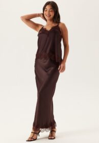 BUBBLEROOM Viscose Satin Lace Skirt